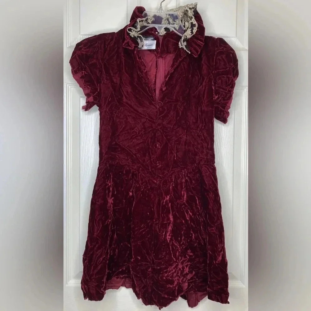 Vintage MICHAEL MAIELLA PAT RICHARDS SAKS Red Velvet S/s Dress Sz XS?